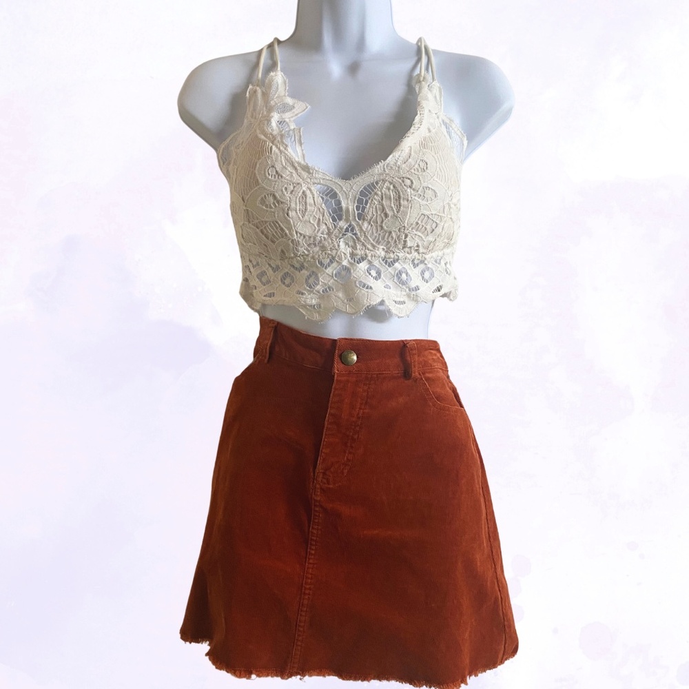 Forever 21 Orange Corduroy Skirt